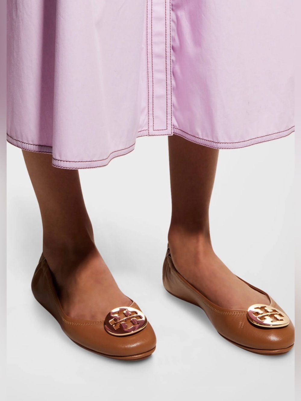 Tory Burch Minnie Travel Leather Ballet Flats
